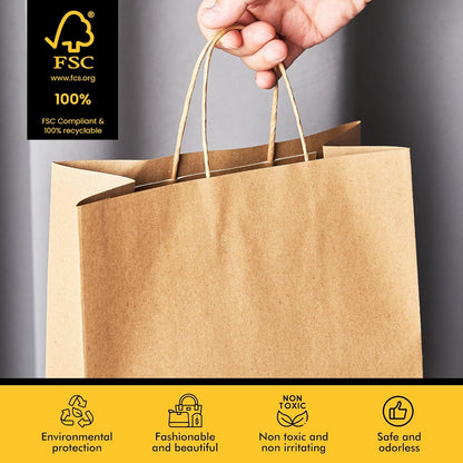 RACETOP 32 Pack Small Paper Gift Bags with Handles, 5.8"×3.2"×8.25" Kraft Paper Party Favor Bags Bulk for Kids Birthday, Baby Shower, Crafts, Wedding, Party Supplies (8 Colors)