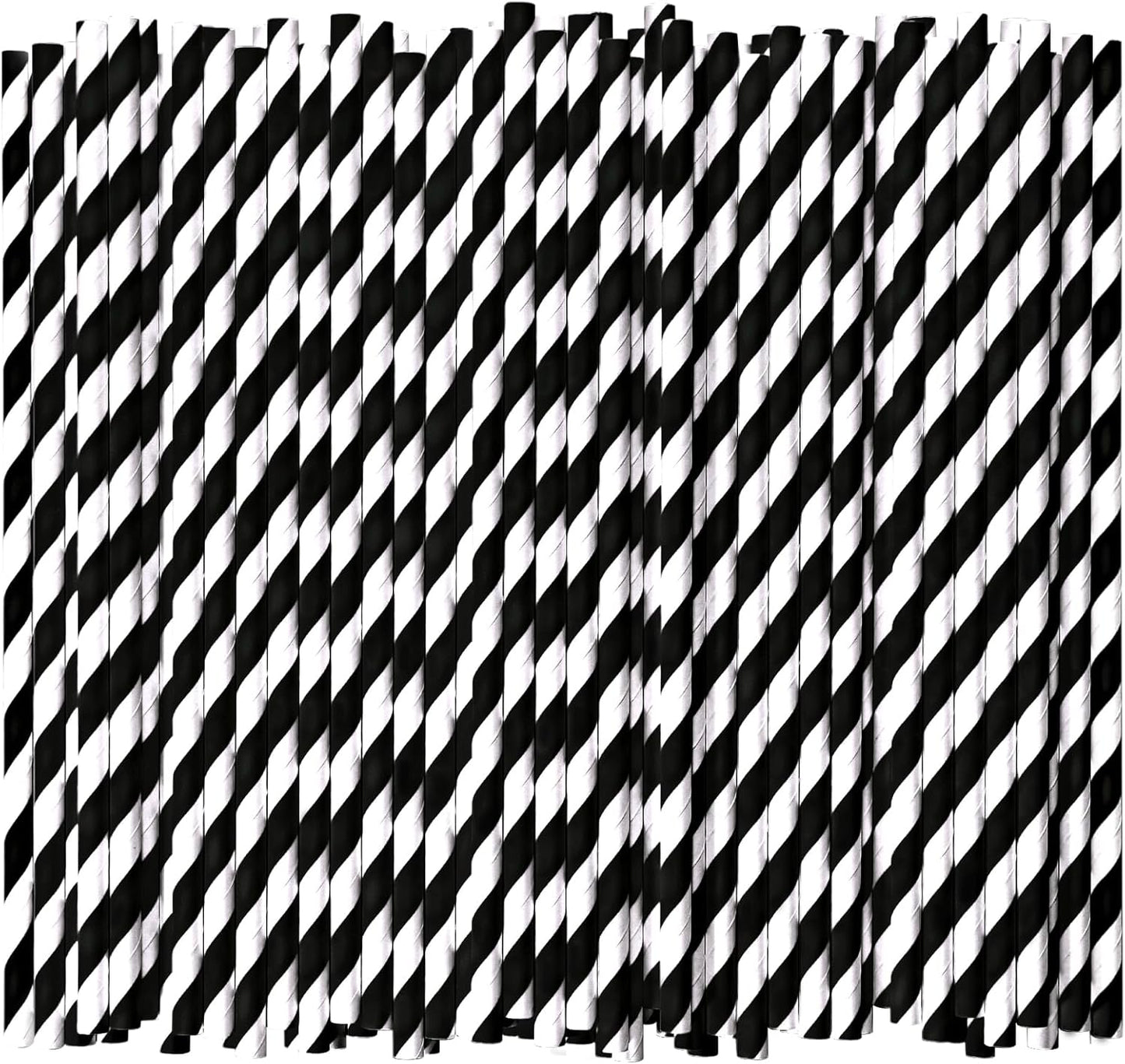 Black Paper Straws 1000 Count - 7.75" x 0.24", 100% Biodegradable & Compostable, Disposable Drinking Straws Bulk - Cocktail, Bars, Restaurants