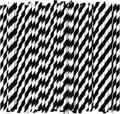Black Paper Straws 1000 Count - 7.75" x 0.24", 100% Biodegradable & Compostable, Disposable Drinking Straws Bulk - Cocktail, Bars, Restaurants