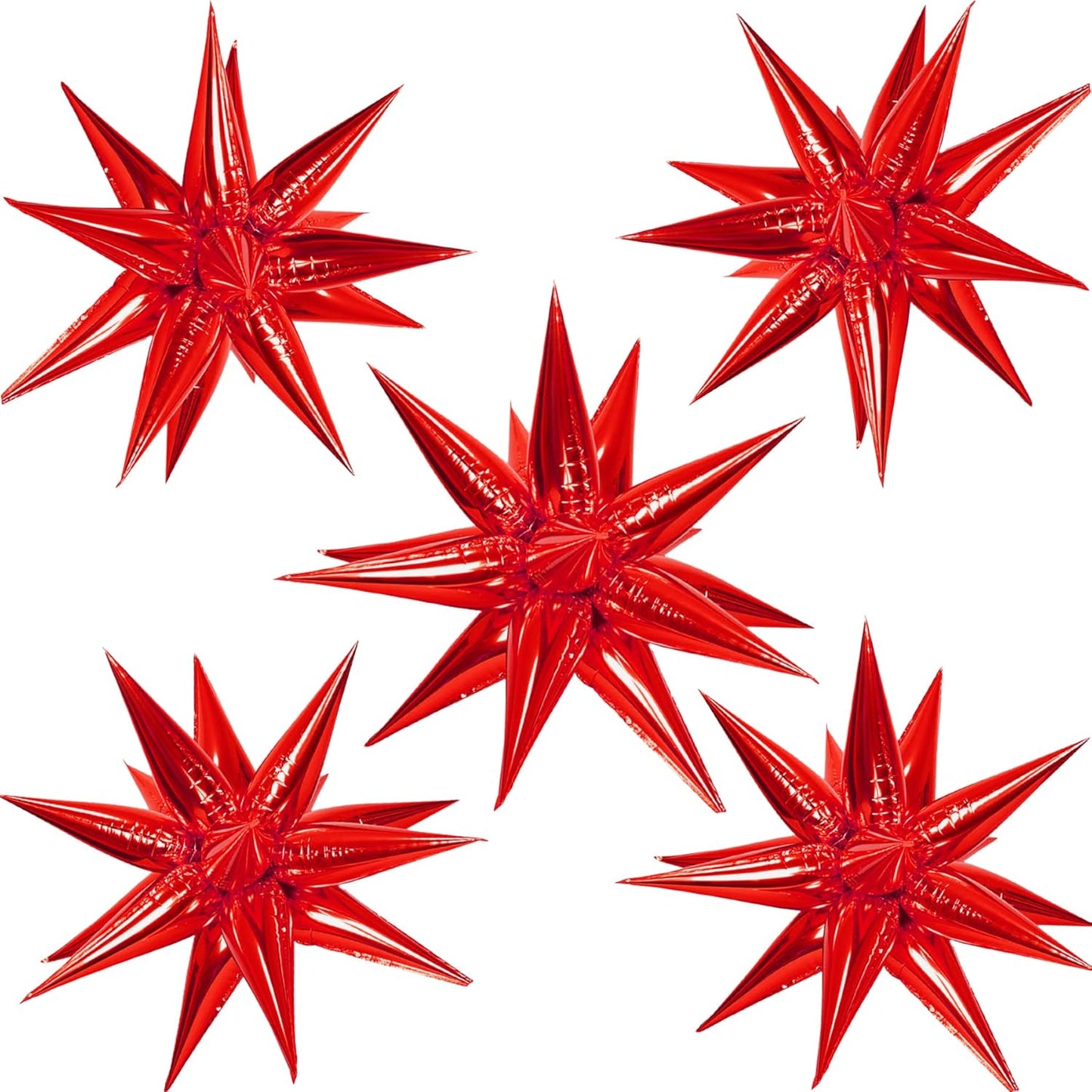 ZAKVOOR 60 Pcs Star Balloons 12 Spike Foil Explosion Party Decoration Balloons for Christmas New Year Eve Birthday (Silver)