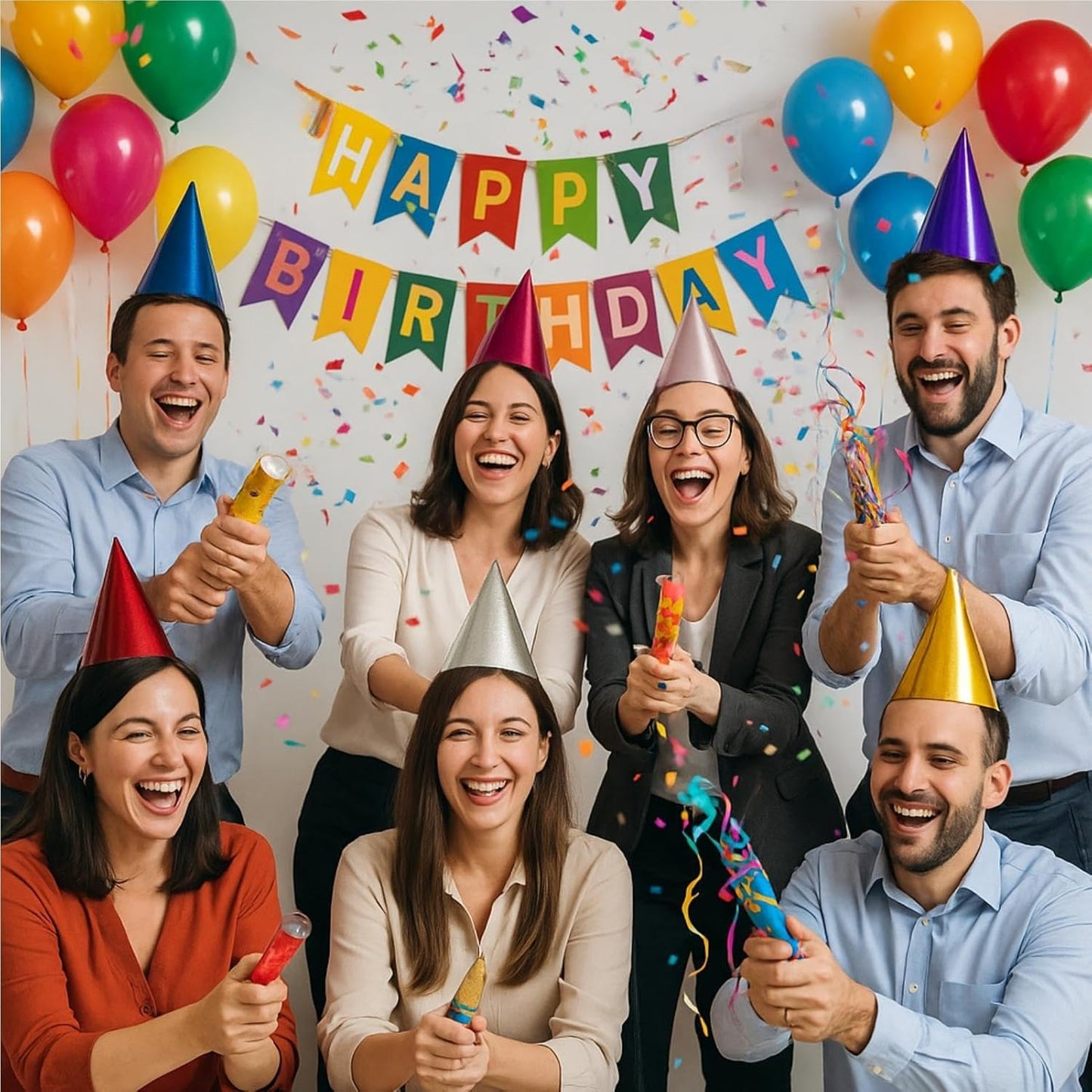 Pre-Assembled Pastel Party Hats for Kids, Birthday Party Hats for Adults