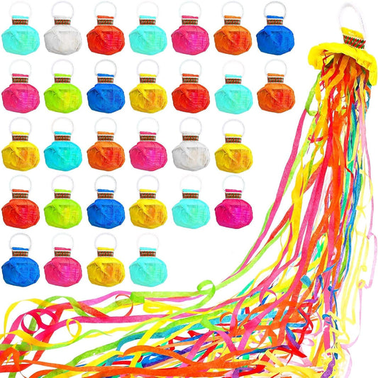 30 Pieces Hand Throw Streamers Confetti Poppers No Mess Paper Crackers for Birthday Wedding Celebrations Graduation Party Favors Shows