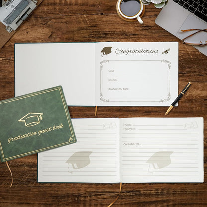 2026 Graduation Guest Book - Elegant 7x9 Inch White, Graduation Memory Book 2026 with Premium 120 Pages, 2026 Graduation Guest Sign in Book for College Graduates (Classic Graduation Gift)