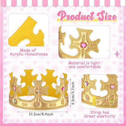 Yaomiao 44 Pcs Birthday Foam Crowns for Kids Princess Tiaras King Hat Bulk Diamond Sticker Kits for Crown Party Supplies