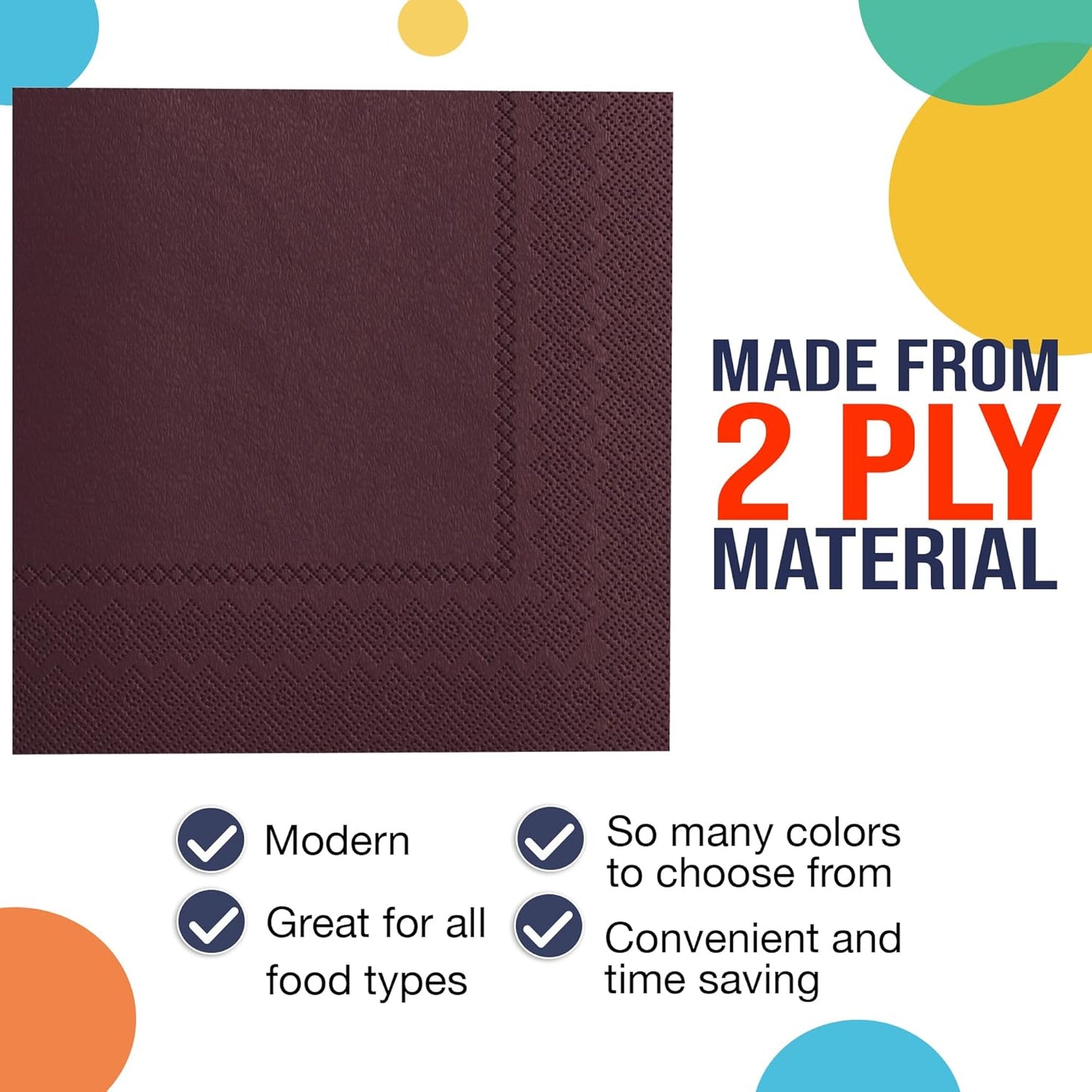 Party Solids Purple Paper Napkins Disposable Everyday 50 Pcs 2 Ply Purple Dinner Napkins Paper Everyday For Parties & Party Supplies