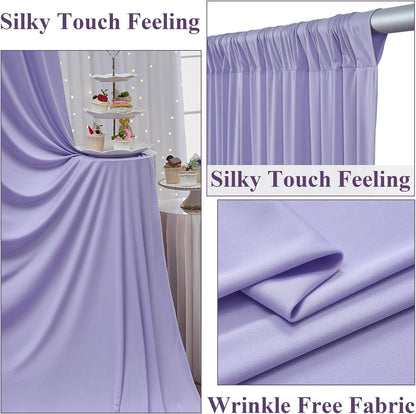 10ftx10ft Black Backdrop Curtains for Weddings Parties, Wrinkle Free 2 Panels Silky Polyester Photo Backdrop Drapes Back Drop Cloth Drapery for Birthday Mother'sDay Photography Background