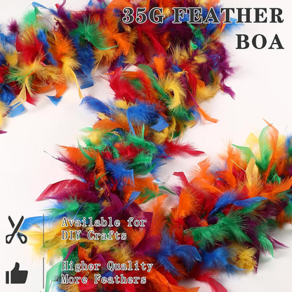SOGUGOM Red 35g Feather Boas - 2 Yards Boa Feathers for Party, Wedding, Centerpieces, Concert, Costume and Christmas Tree(Red)