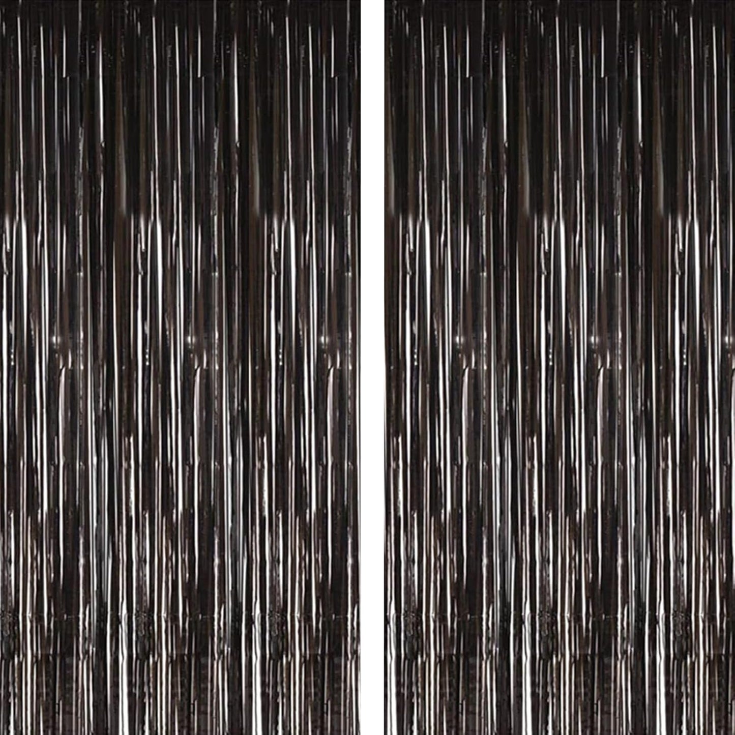 i-CHONY 2 Pcs 3.2ft x 8.2ft Champagne Gold Metallic Tinsel Foil Fringe Curtains Photo Booth Backdrop for Baby Shower Birthday Wedding Holiday Celebration Bachelorette Party Decorations