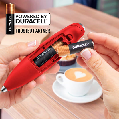 Zulay Kitchen Powerful Milk Frother Wand With Duracell Batteries - Ultra Fast Handheld Drink Mixer - Electric Whisk Foam Maker for Coffee, Lattes, Cappuccino & Matcha - Z1 Motor - Black - Colors C