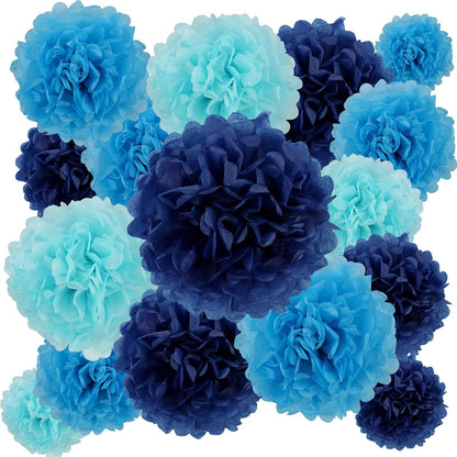 BestoFun 16 PCS Sage Green Party Decorations Tissue Paper Flowers Christmas Party Decors Hanging Pom Poms Decorations for Xmas New Year Winter Holiday Decorations