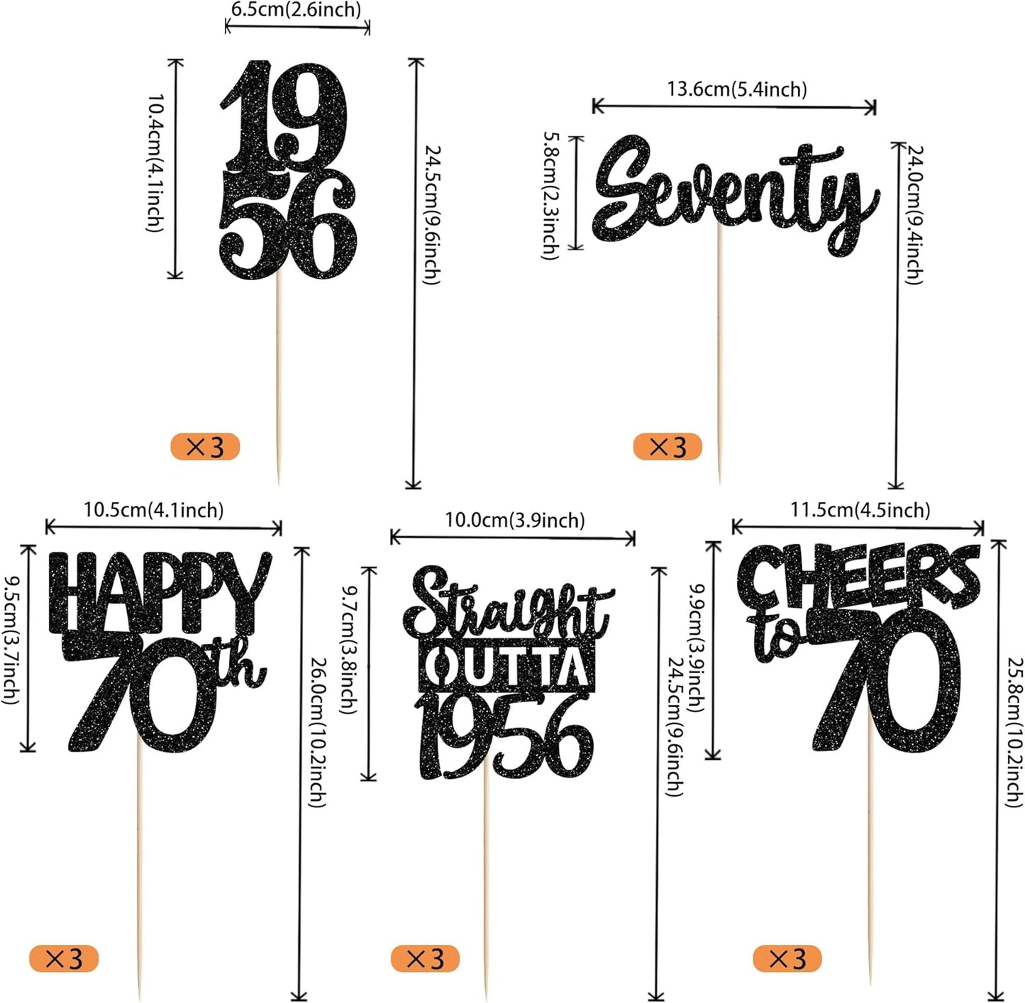 15 PCS 50th Birthday Centerpiece Sticks Fifty Happy 50th Straight Outta 1976 Table Flower Centerpieces Sticks Cheers to 50 Floral Decorations for 50th Birthday Party Centerpieces Supplies Black