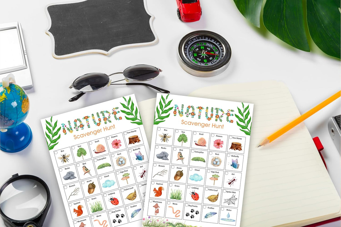 Nature Scavenger Hunt Game, Camping Treasure Hunt Party Games Cards, Birthday Activities for Adults, Holiday Hunt for Family and Friends, Spring Scavenger Hunt Party Supplies Decorations (25 Pack)-02