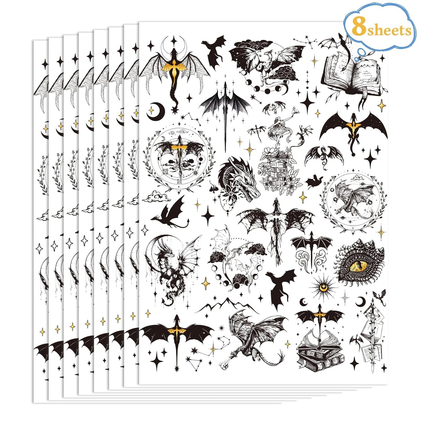 Black 6 7 Temporary Tattoos, 8 Sheets Funny 67 Party Favors Decorations, Six Seven Number Tattoo Stickers for Sport Teams Activity Party Supplies Gifts Prizes Rewards