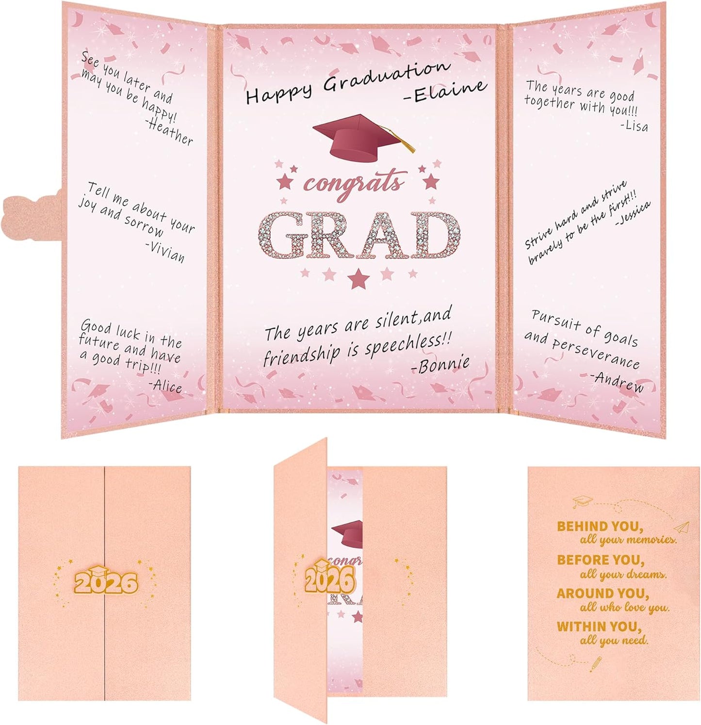 Vlipoeasn 2026 Graduation Guest Book Alternative, Black Gold Class of 2026 Graduation Party Decorations, Graduation Signature Book for 2026 College High School, Unique Graduation Gifts for Friends