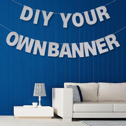 DIY Banner Kit with Letters Glitter Banner Letters Customizable Birthday Banners Graduation Banner Custom Party Hanging Banner for Graduation Wedding Party Baby Shower Decoration(Gold)