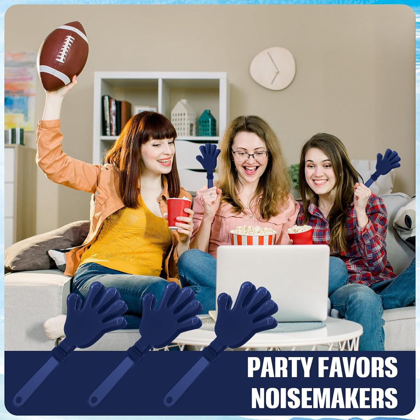 24 Pcs Orange Hand Clappers 7.5 Inch Clappers Noisemakers Noise Makers Party Favors Plastic Party Clapper for Sporting Events Cheers Ball Dance Basketball Football Noisemakers（Orange）