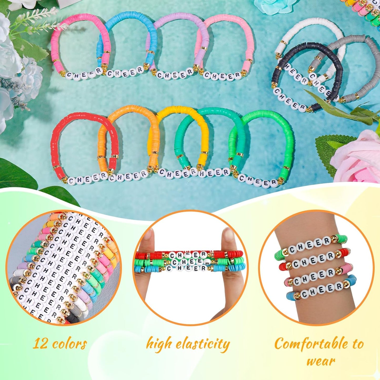 LUYI 32 Pcs Preppy Jewelry Bracelets for Women Clay Bead Colorful Surfer Heishi Bracelet Set Stackable Beaded Friendship Stretch Bracelets Boho Y2K Summer Beach Elastic Layering Bracelets