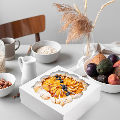20 Pack Pie Boxes 9x9x3Inch Cake Boxes Bakery Boxes with Window for Pie, Cookies, Donuts, Chocolate Covered Strawberries(White)