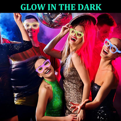 Glow in The Dark Party Supplies, 10 Pack Glow in The Dark Party Glasses Photo Booth Props Neon Party Favors Decorations