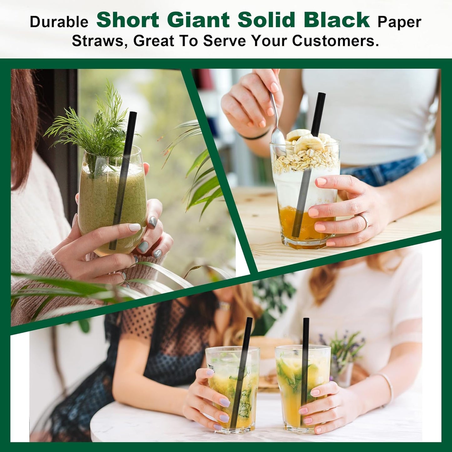 5.75 inch Orange Paper Cocktail Straws, Short Disposable Drinking Straws 500 Counts, Unwrapped - Compostable