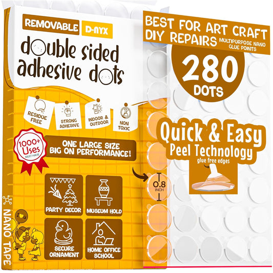 Double Sided Tape Adhesive Dots Stickers 280, 350, 450, 550 or 700 Pack Removable Putty No Trace Clear Sticky Tac Blue Sticky Tack Balloon Tassels Picture Hanging Strips (350 Sticky Dots)