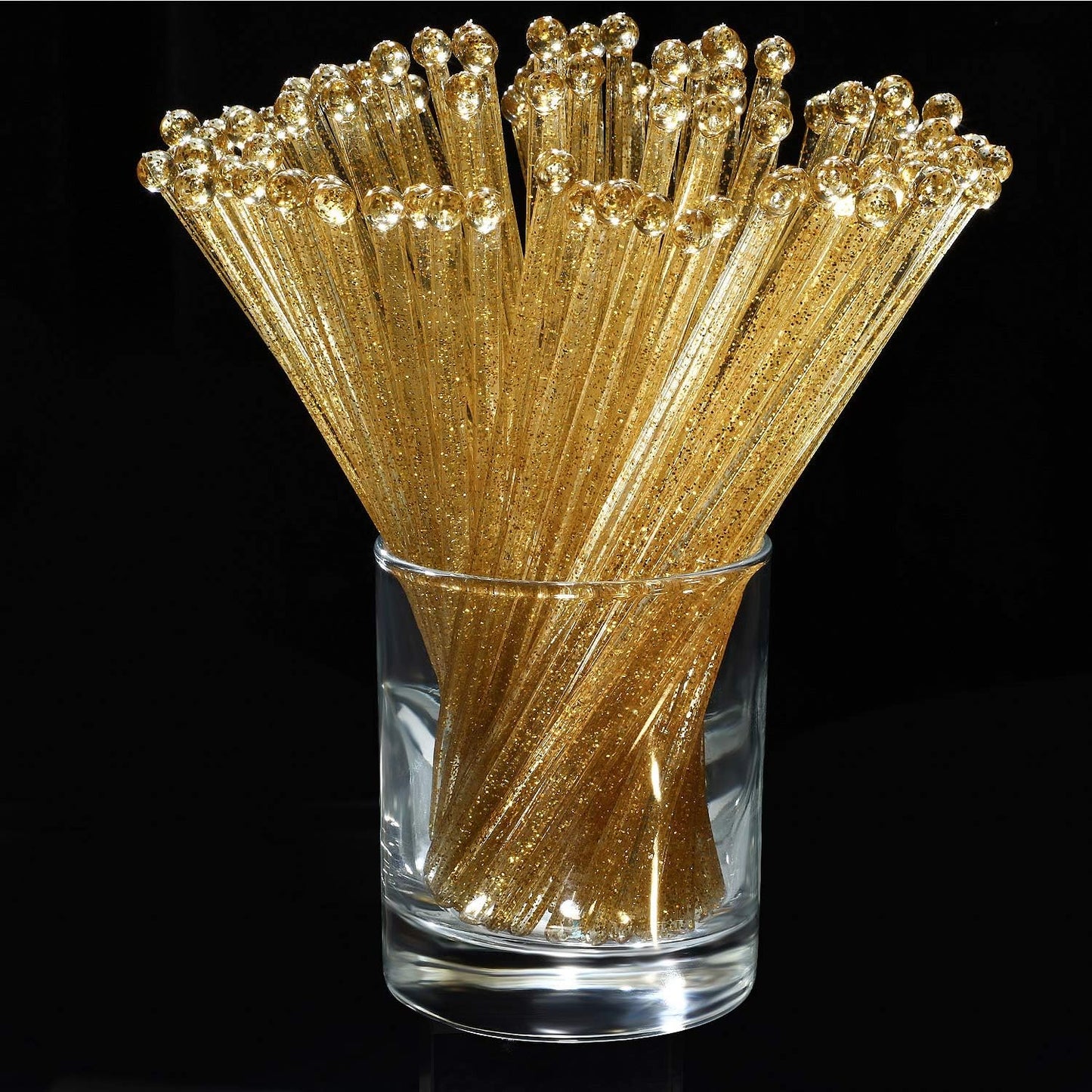 100 Pieces Disposible Plastic Round Top Crystal Swizzle Sticks (Red)