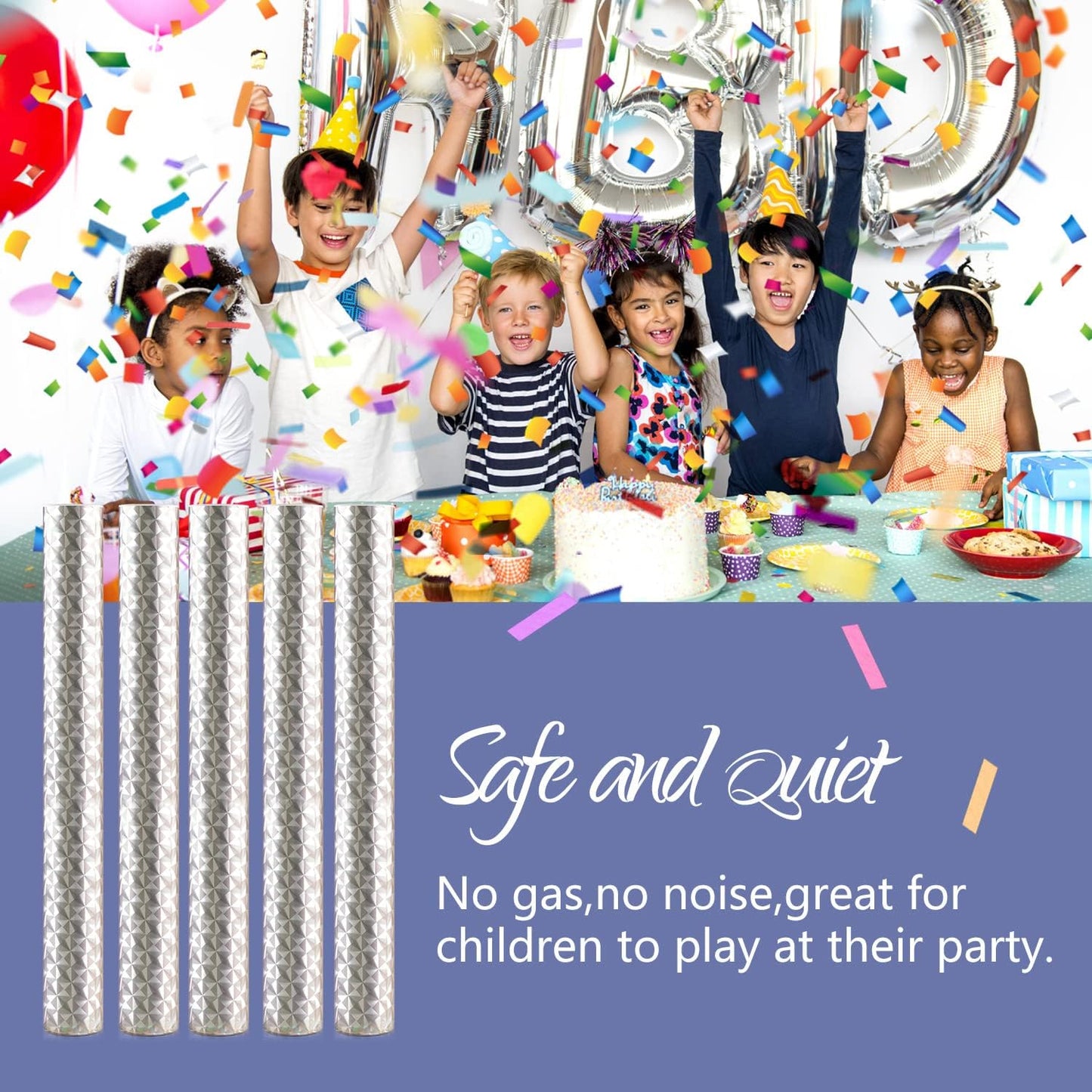 BATTIFE 10Pack Colorful Confetti Wands, Confetti Shoot Poppers, Tissue Paper Flick Flutter Sticks for Wedding Celebrations, Anniversary, Birthday Parties, Multi-color 7.8inch