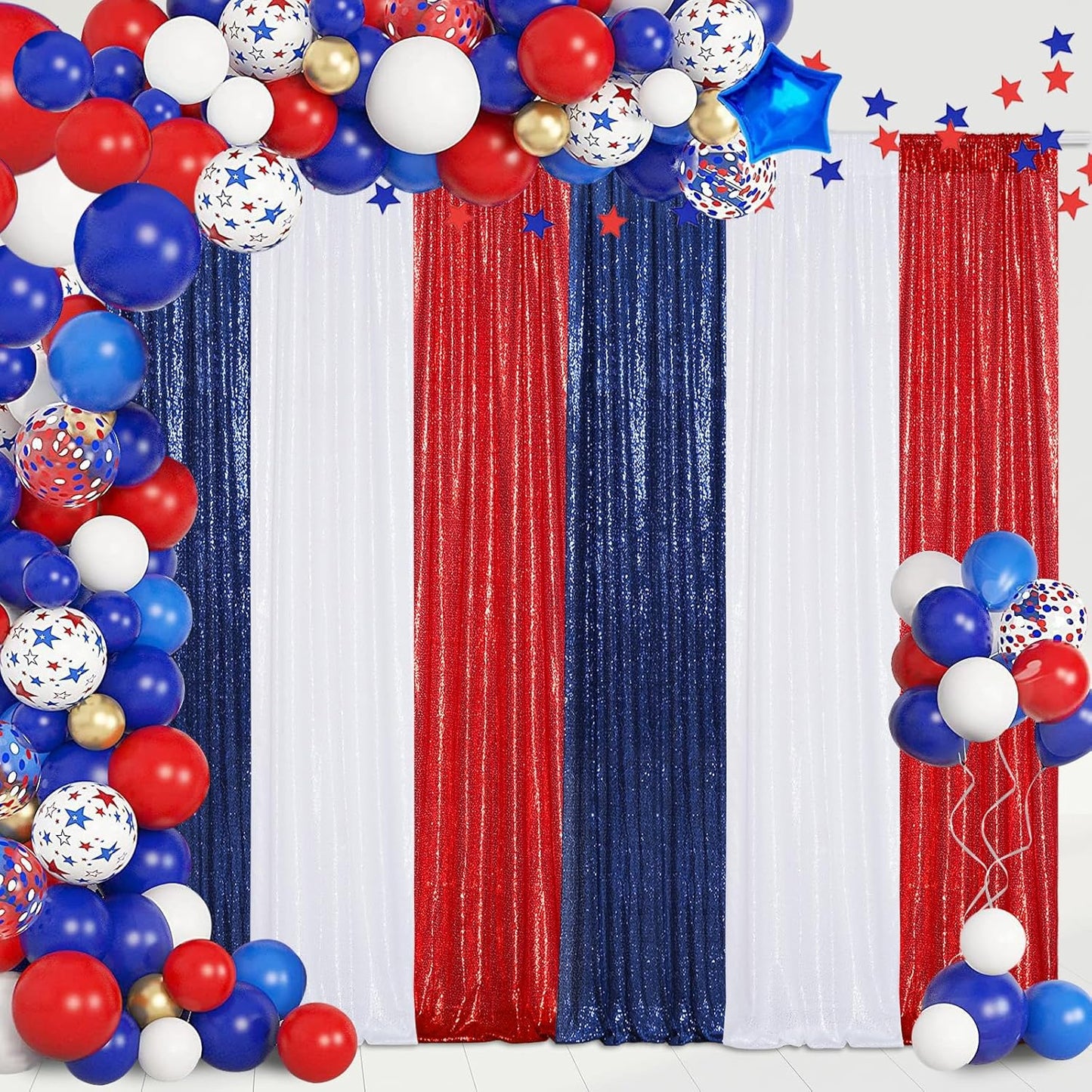Poise3EHome Black Sequin Backdrop Curtains, 2 Panels 2FTx8FT Glitter Photo Booth Backdrop for Halloween Birthday Bachelorette Wednesday Twilight Party Decorations