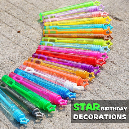32 Pcs 8 Colors Neon Bubbles Party Favors For Kids, Mini Star Bubble Wand Bulk In Gift Box as Goody Bags Stuffer, Classroom Giveaways, Carnival Prizes Toy, Birthday Treats, Party Supplies For Toddlers