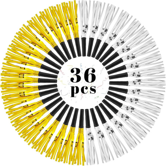 LovesTown 36PCS Party Blowers, Noise Makers Party Favors, Birthday Blowers for Kids, Silver and Gold