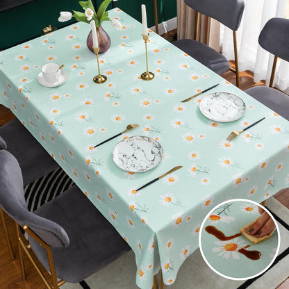 Rectangle Table Cloth,100% Waterproof Tablecloth Oil Proof Spill Proof Vinyl Table Cloth, Wipe Clean Plastic Table Cover for Dining, Camping, Indoor and Outdoor 52" x 70",Leaves