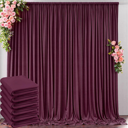 10 ft x 10 ft Wrinkle Free White Backdrop Curtains for Wedding Parties, Polyester Photography Backdrop Drapes for Birthday Parties Stage Backdrop Stand, 2 Panels 5x10FT Background Curtains