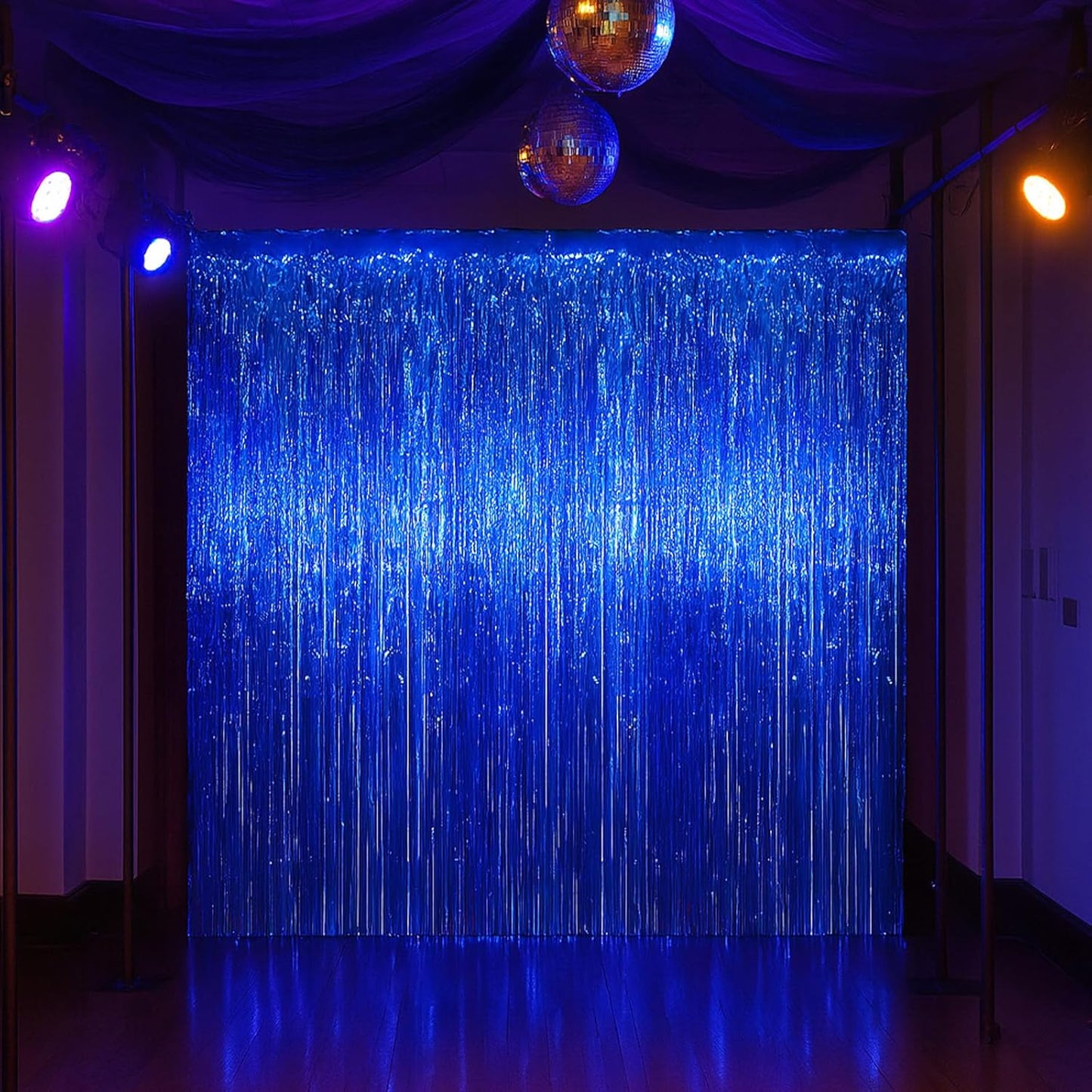 Voircoloria 3 Pack 3.3x8.2 Feet Gold Foil Fringe Backdrop Curtains, Tinsel Streamers, Fringe Backdrop for 2025 New Years Eve, Graduation, Birthday, Baby Shower, Gender Reveal, Disco Party - Colors A