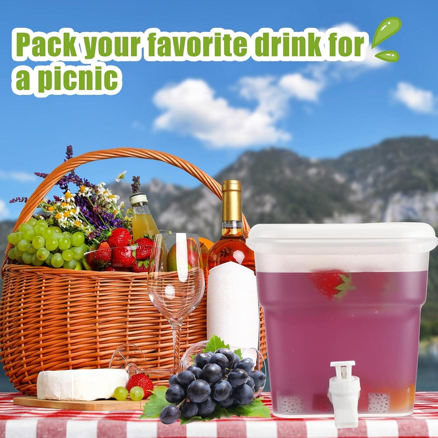 Mumufy 3 Pcs 1.32 Gallon Plastic Drink Dispensers for Parties Beverage Dispenser with Spigot for Fridge Christmas Party Supplies Iced Lemonade Fruit Juice Container for Family Daily Use
