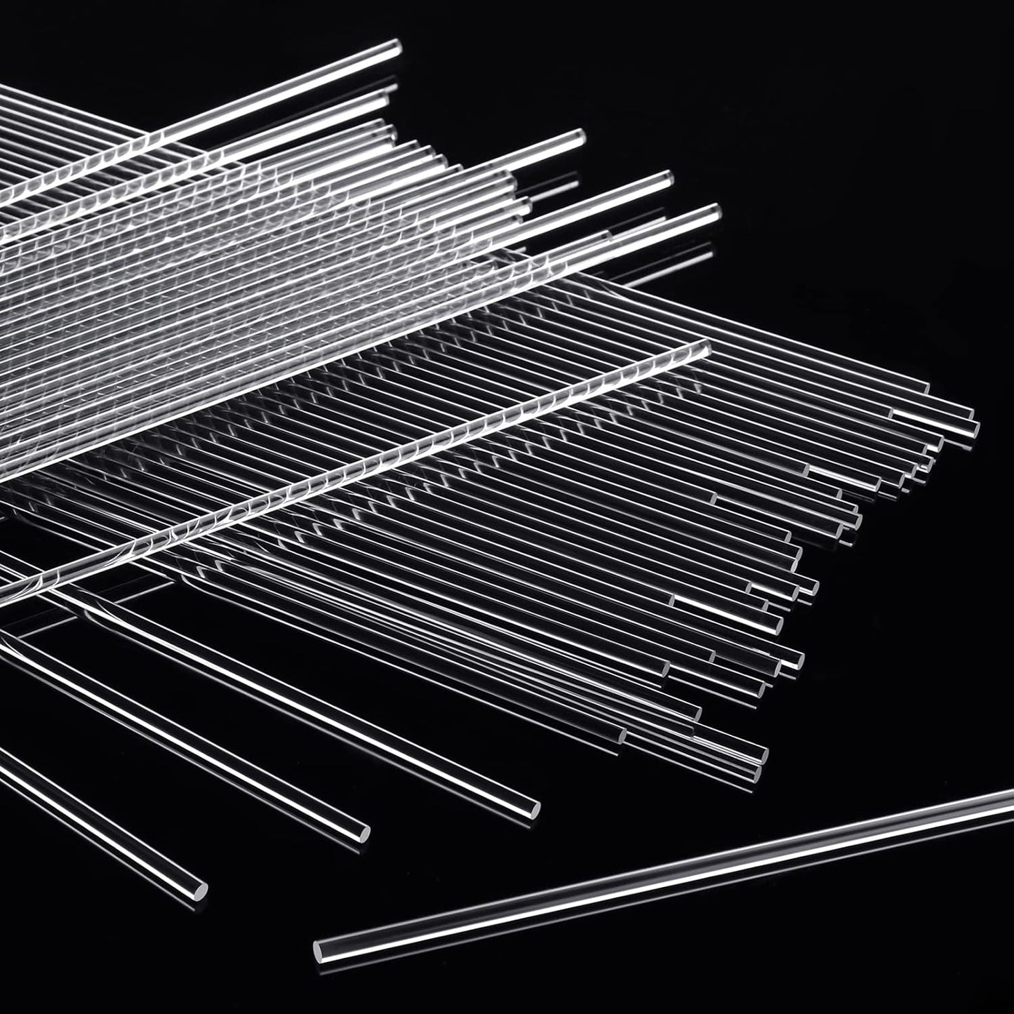 Vicenpal 120 Pcs 12 Inch Clear Acrylic Rods 3mm Diameter Round Acrylic Dowel Rods for DIY Crafts Party Decorations Gardening