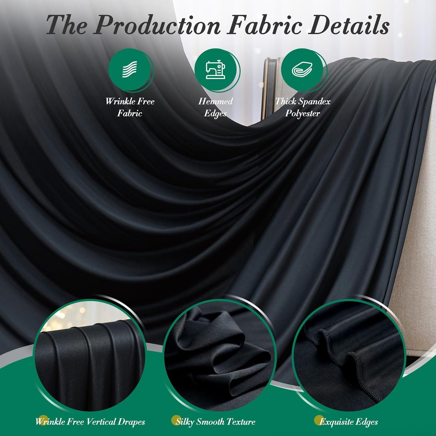 10 ft x 10 ft Wrinkle Free White Backdrop Curtains for Wedding Parties, Polyester Photography Backdrop Drapes for Birthday Parties Stage Backdrop Stand, 2 Panels 5x10FT Background Curtains