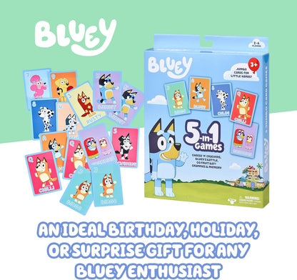 Bluey Bingo’s Bingo Card Game, Kids Image Matching Card Game with 40 Cards, 48 Chips and 12 Scoring Chips, Interactive Fun Games for Kids of Ages 3+