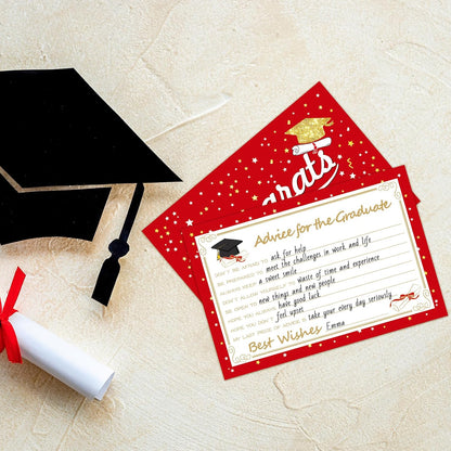 Graduation Advice Cards - 50-Pack Graduate Party Supplies 2026 Advice for the Graduate Decorations Party Favors Table Games Personalized Graduations Cards