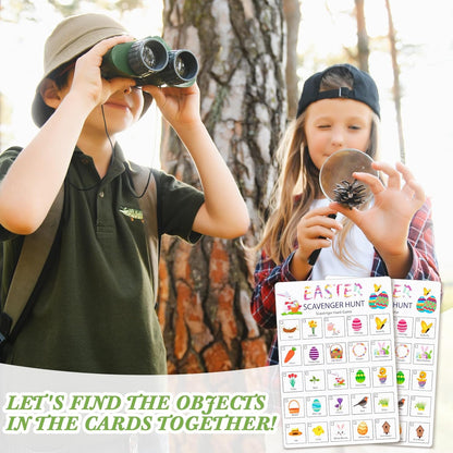 Hoolerry 30 Pcs Nature Scavenger Hunt for Kids Road Trip Game Car Spring Summer Easter Scavenger Hunt Cards Travel Activities Camping Games Outdoor Indoor Seek Activity for Kids Adults(Nature)