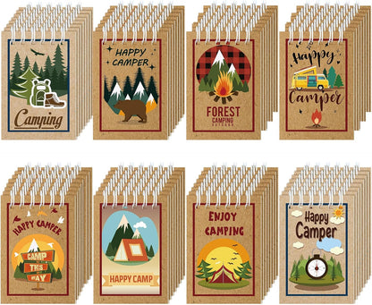 Eaasty 32 Pack Camping Party Favors Small Notebooks for Kids Adventure Mini Notepads Spiral Pocket Memo Notepads Birthday Party Favors Summer Sleepaway Teacher Classroom Rewards Supplies
