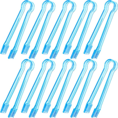 10 Pcs Plastic Buffet Serving Tongs, Clear Kitchen Tongs Mini Serving Utensil Tongs for Food Ice Salad Buffet Barbecue Cookies, 6.3 Inches