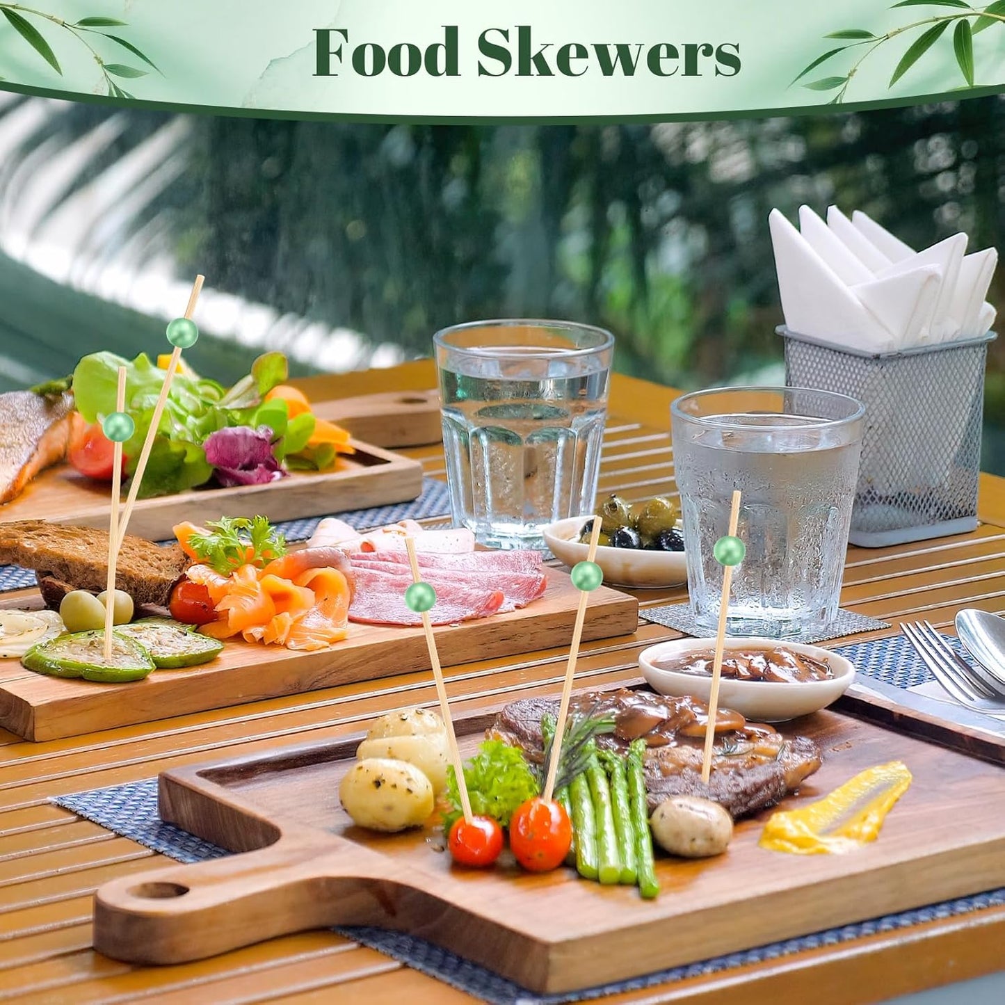 Reallnaive 600 Pcs Cocktail Pick Pearl Fancy Toothpick for Appetizer 4.7 Inch Long Skewer for Drink Fruit Food Bamboo Stick Wedding Bridal Shower Decoration Charcuterie Accessories (White)