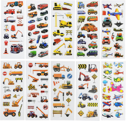 24 Sheets(500+) 3D Puffy Stickers for Toddlers Kids, Bulk Preschool Sticker Sheets for Reward, Craft, Scrapbooking Including Animal, Fruits, Dinosaurs, Fish and More