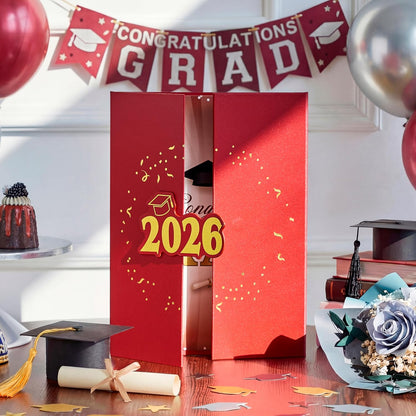 JOYIN 2026 Graduation Guest book Alternative, 12" Blue & Gold Graduation Party Decorations Signature Congrats, Class of 2026 Grad Card for High School College Grad Gift, Party Guest Signing Cardboard