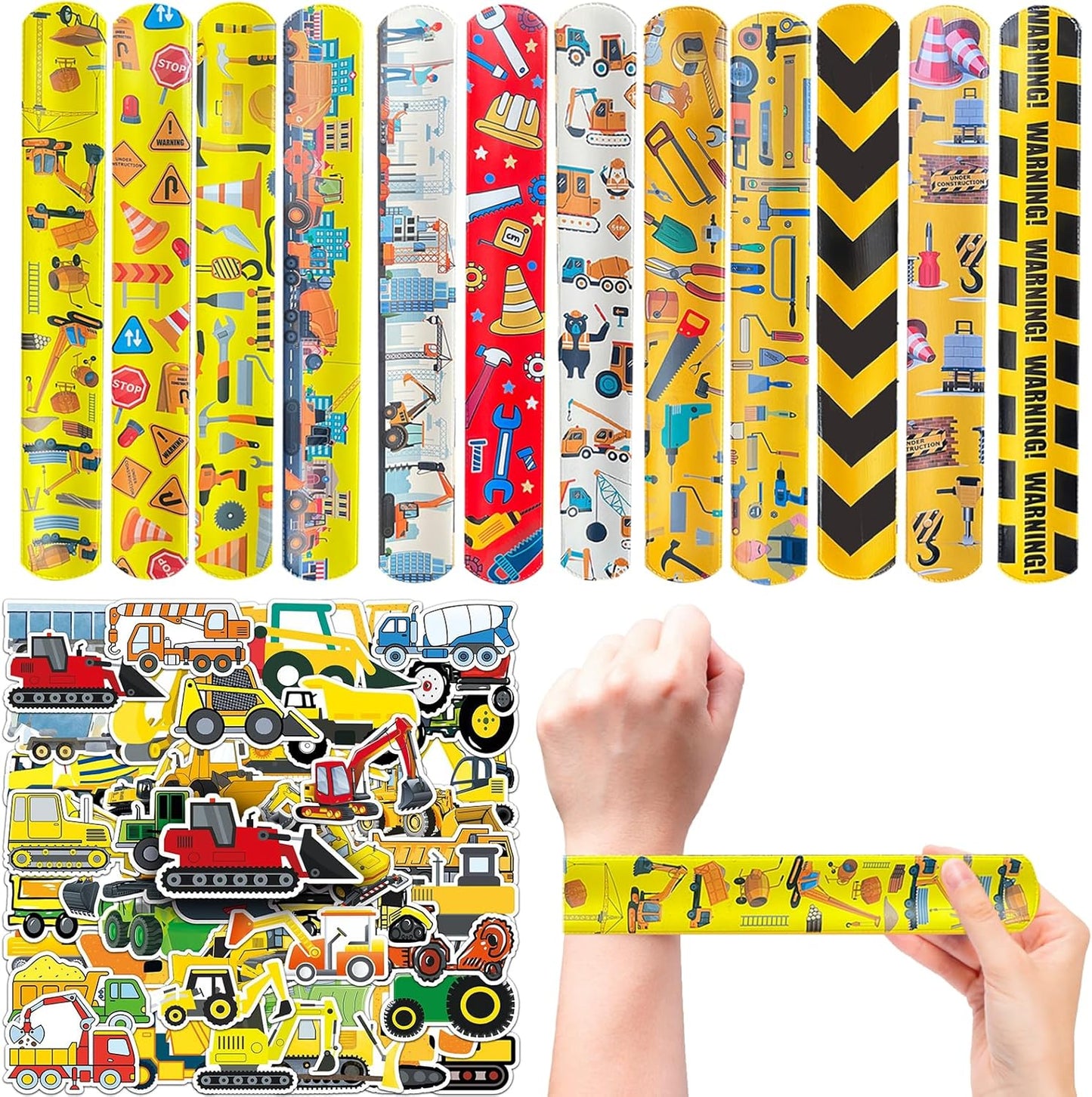 CZWXOXO 74PCS Fruit Slap Bracelets&Stickers Summer Fruit Theme 24PCS Slap Bracelets 50PCS Stickers Party Favors Basket Bag Filler School Prizes Gifts Party Favors Bulk