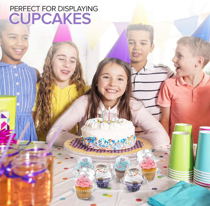 Stock Your Home Individual Cupcake Containers, 50 Pack, Cupcake Holder with Lid, Plastic Single Cupcake Container, Muffin Container, Stackable, BPA Free