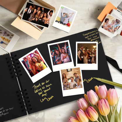 2026 Graduation Guest Book with Photo Guest Book Sign, 80 Pages Graduation Signature Book with DIY Kit, Memory Scrapbook Photo Album for Grad Party (Class of 2026,Black, Gold)