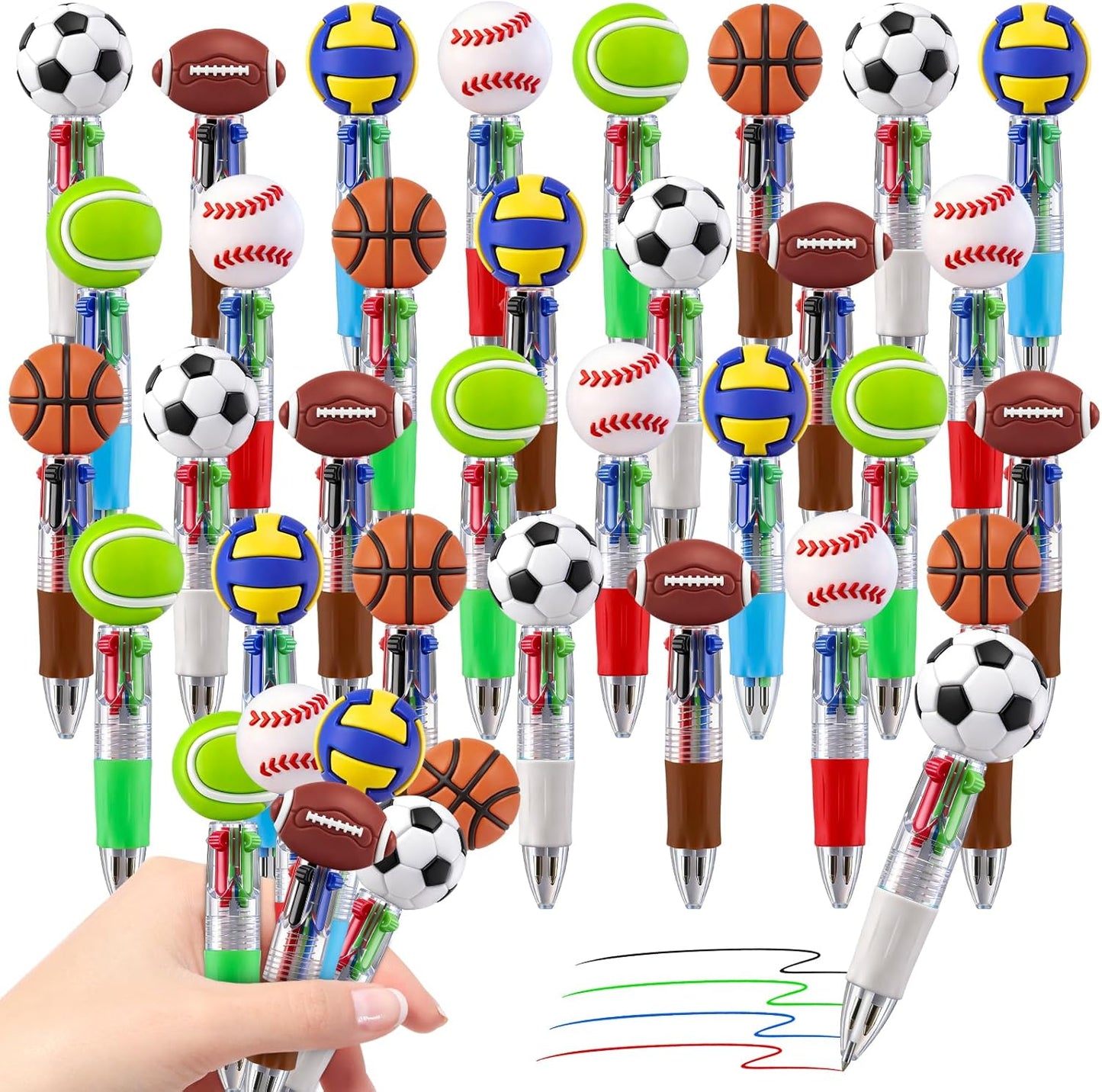 CZWZ 20Pcs Mini Multicolor Pens in One 4-in-1 Cute Pens Bulk for Kids, Fun Kawaii Ballpoint Pens for Birthdays and Children's Party Favors Gifts Teacher School Supplies