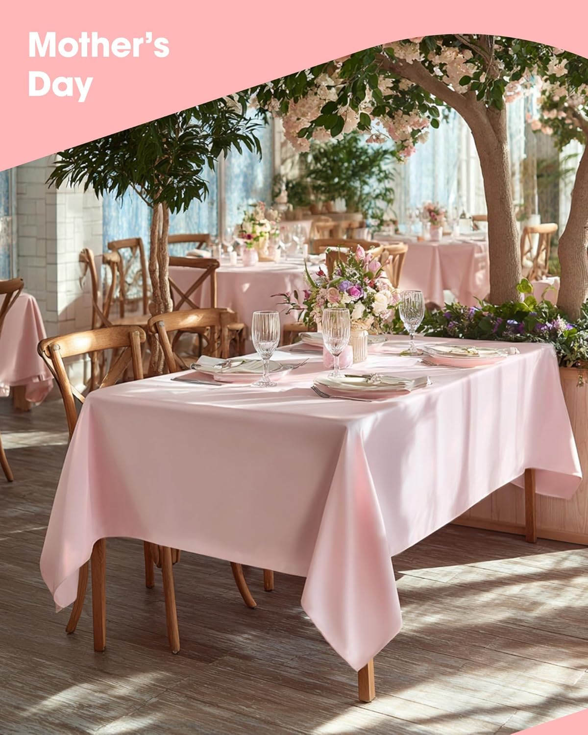 Niuara White Plastic Table Cloth - 4 Pack 54" × 108" Rectangle Disposable Tablecloths for 6FT Tables, Table Cover for Party, Holiday & Gathering Use
