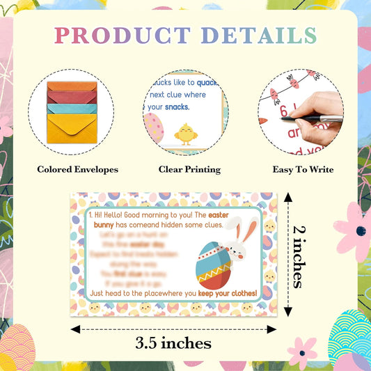 Easter Scavenger Hunt, Easter Gnomes Treasure Hunt Clues Cards with Envelopes, Easter Games for Adults, Easter Egg Hunt Supplies, Easter Party Decorations Spring Activities -01